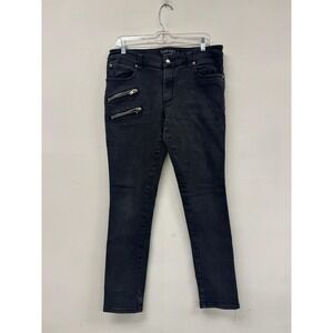 TRIPP NYC Jeans Mens 32x29 Black Denim Skinny Slim Zip Pockets Gothic Punk